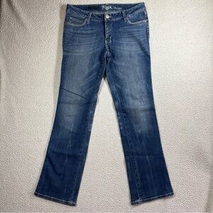 Rock 47 by Wrangler Ultra Low Rise Women’s Size 30 x 34 WHX80NV Dark Wash Jeans
